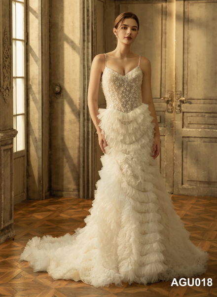 Customize Luxury Lace Embroidery Elegant Bead Mermaid Slim Wedding Dresses Bridal Gown