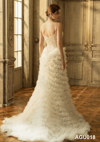 Customize Luxury Lace Embroidery Elegant Bead Mermaid Slim Wedding Dresses Bridal Gown