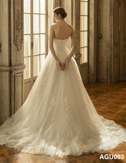 Foreign trade handmade sleeveless lace applique strapless sexy wedding dresses