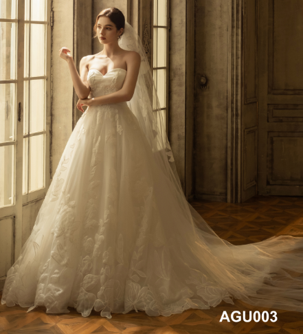 Foreign trade handmade sleeveless lace applique strapless sexy wedding dresses
