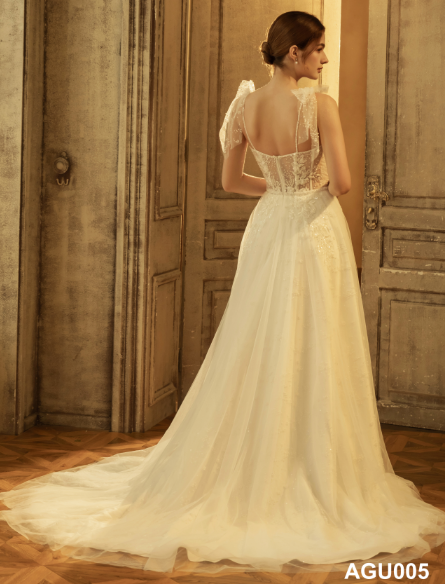 Handmade Factory Sale No Sleeve Sexy Lace Applique Bridal Gown Bead Wedding Dress