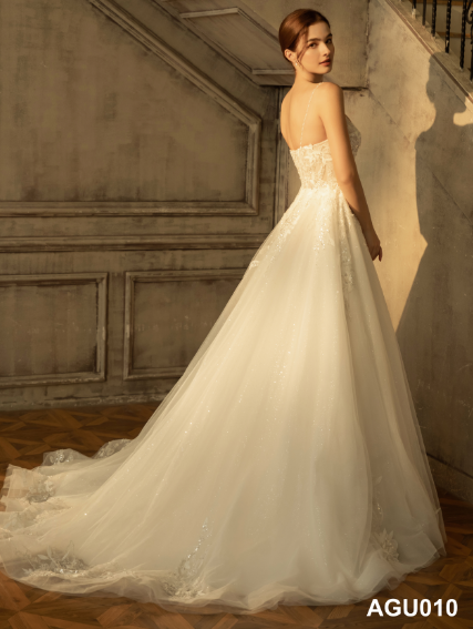 New Bride French Vestidos De Novia Cortos Boda Civil Beautiful Perspective Deep V -Neck Sexy Trailer Wedding Dress
