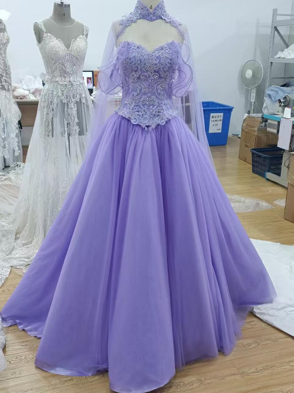 Customized Hot Sales Lavender Quinceanera Dresses 3D Flowers Appliques Off Shoulder Sweet Princess Prom Party Gowns