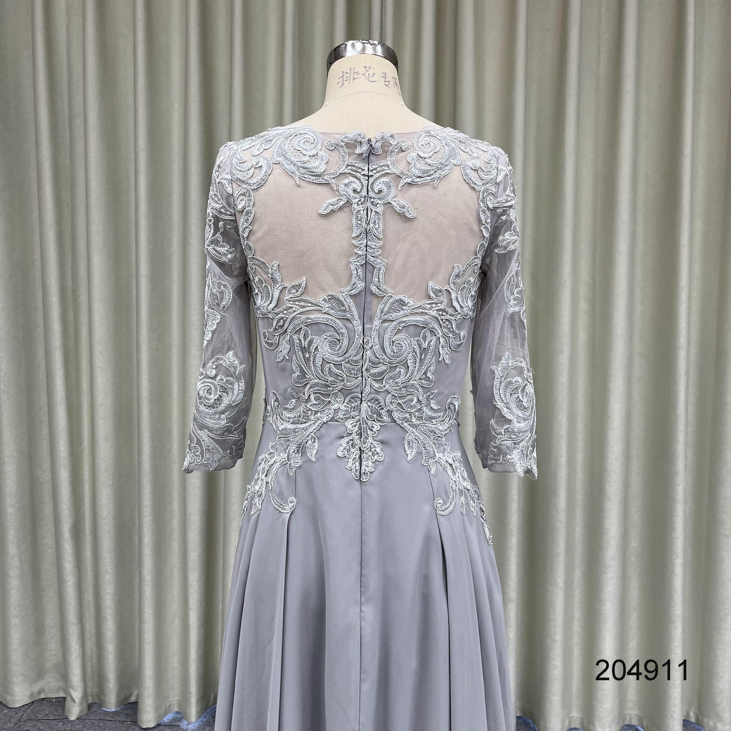 Gown Evening Dress Elegant Casual Women Formal Chiffon Mesh Sequin Long Sleeves Dresses