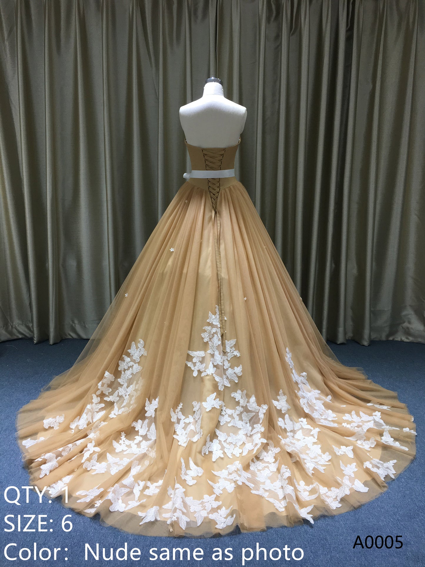 A-line Sweetheart Orange Star Tulle Lace Evening Formal Dresses Vestidos De Fiesta