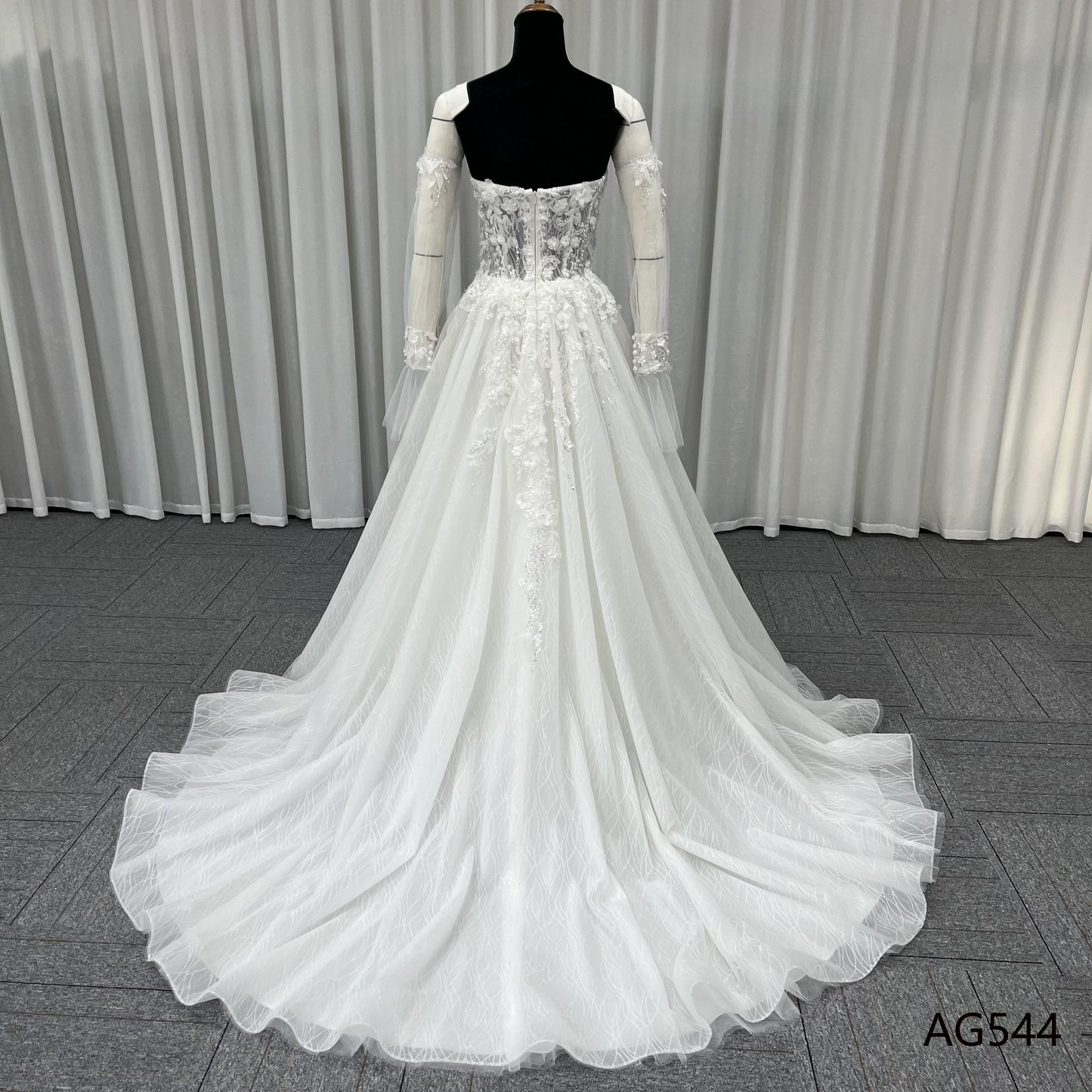 Latest Corset Beaded Bridal Gown A Line Applique Wedding Fashion Dress Off Shoulder Plunging V Wedding Dresses
