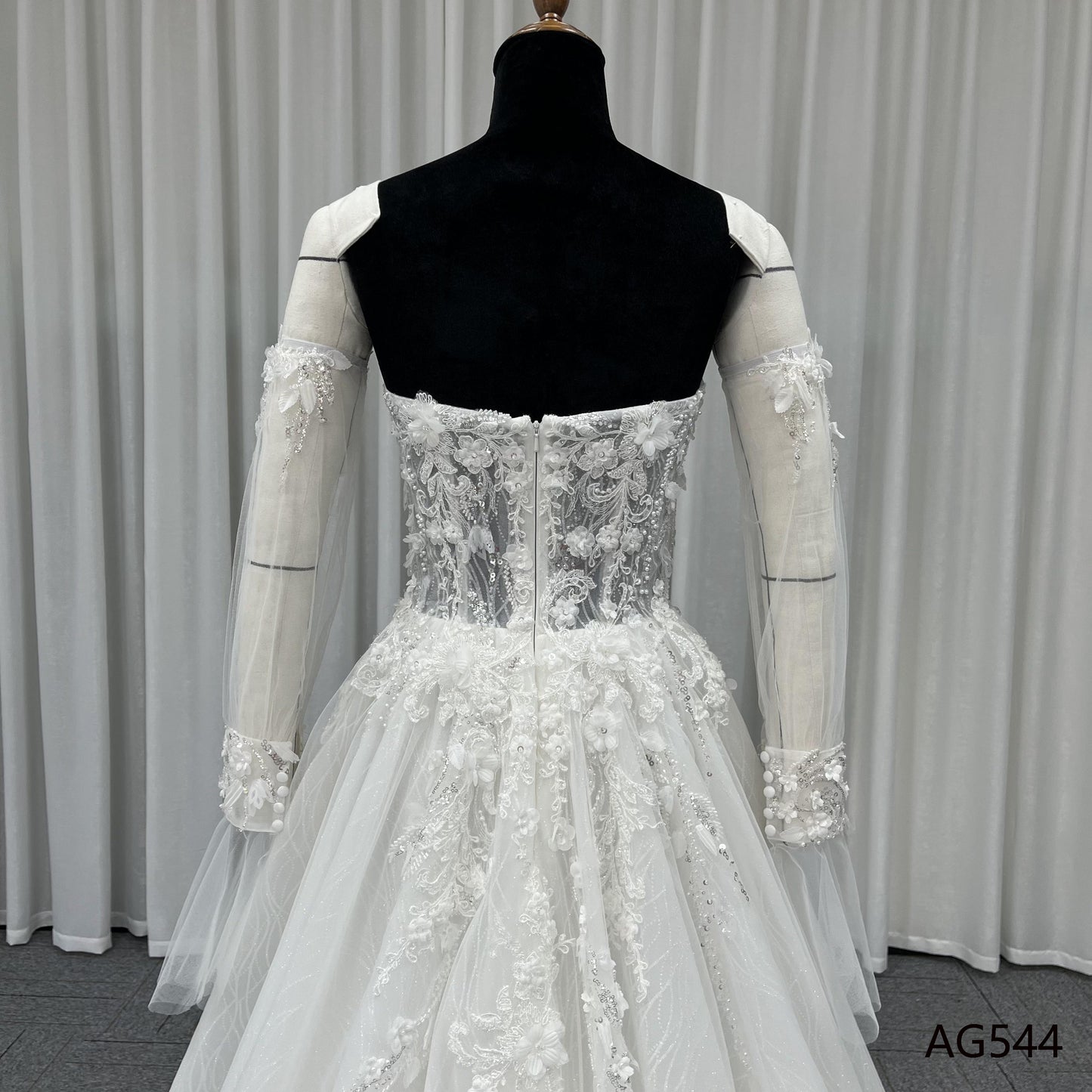 Latest Corset Beaded Bridal Gown A Line Applique Wedding Fashion Dress Off Shoulder Plunging V Wedding Dresses