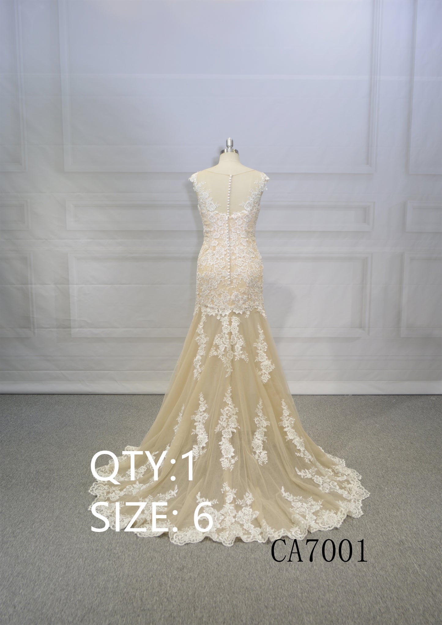 Factory Wholesale Ivory Sleeveless Tulle Embroidery Princess Mermaid Wedding