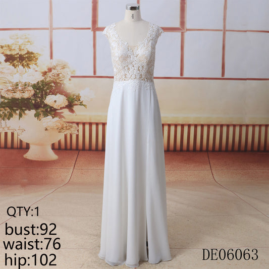 Fashionable Bride Wedding Dress 2025  New Autumn Tail Cross Border Host Fashion Show Banquet Lace Evening Dress for Women