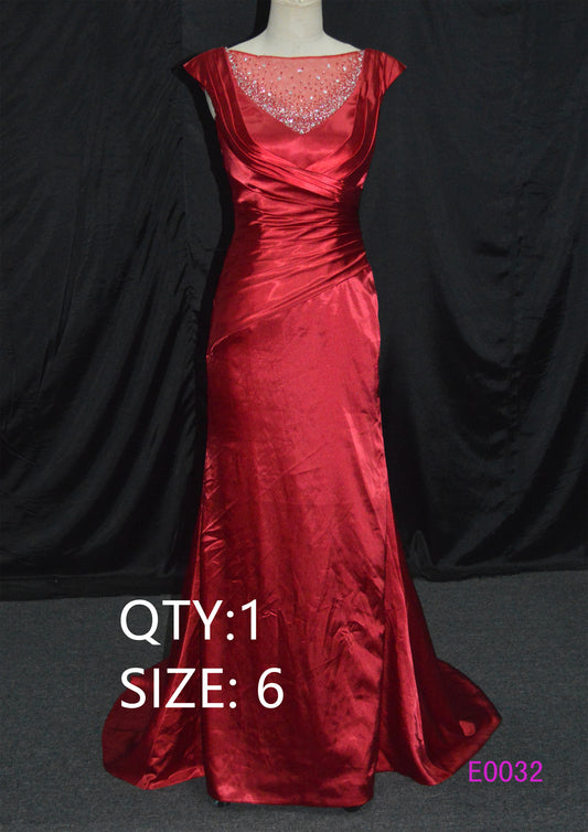 Luxury Long Evening Gown Red Satin V-Neck Sleeveless Floor-Length Dress New Arrival Elegant Bridal Gown Women's Party Gown