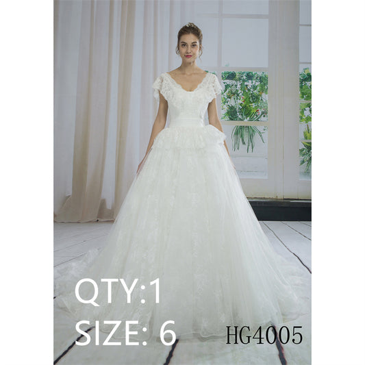 New Luxury Off Shoulder V-neck Sexy Lace Applique Princess Bridal Gown Pearls Wedding Dresses