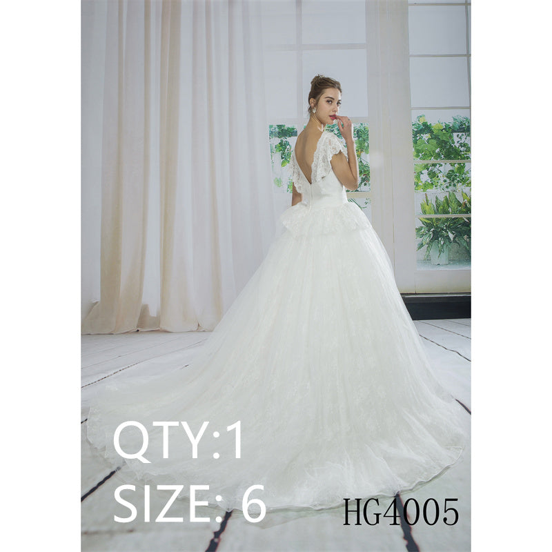 New Luxury Off Shoulder V-neck Sexy Lace Applique Princess Bridal Gown Pearls Wedding Dresses