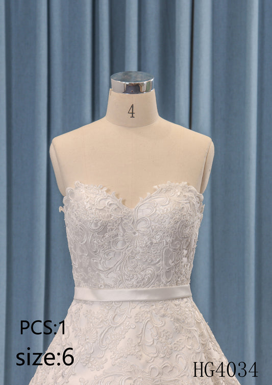 Strapless Mikado Lace Beading Decoration Backless off Shoulder Sexy A-line Wedding Dress