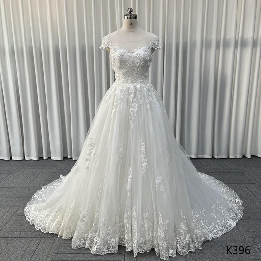 Wedding Dress for Women Sweetheart Off the Shoulder Bride Dress With Applique A-Line Chapel Train