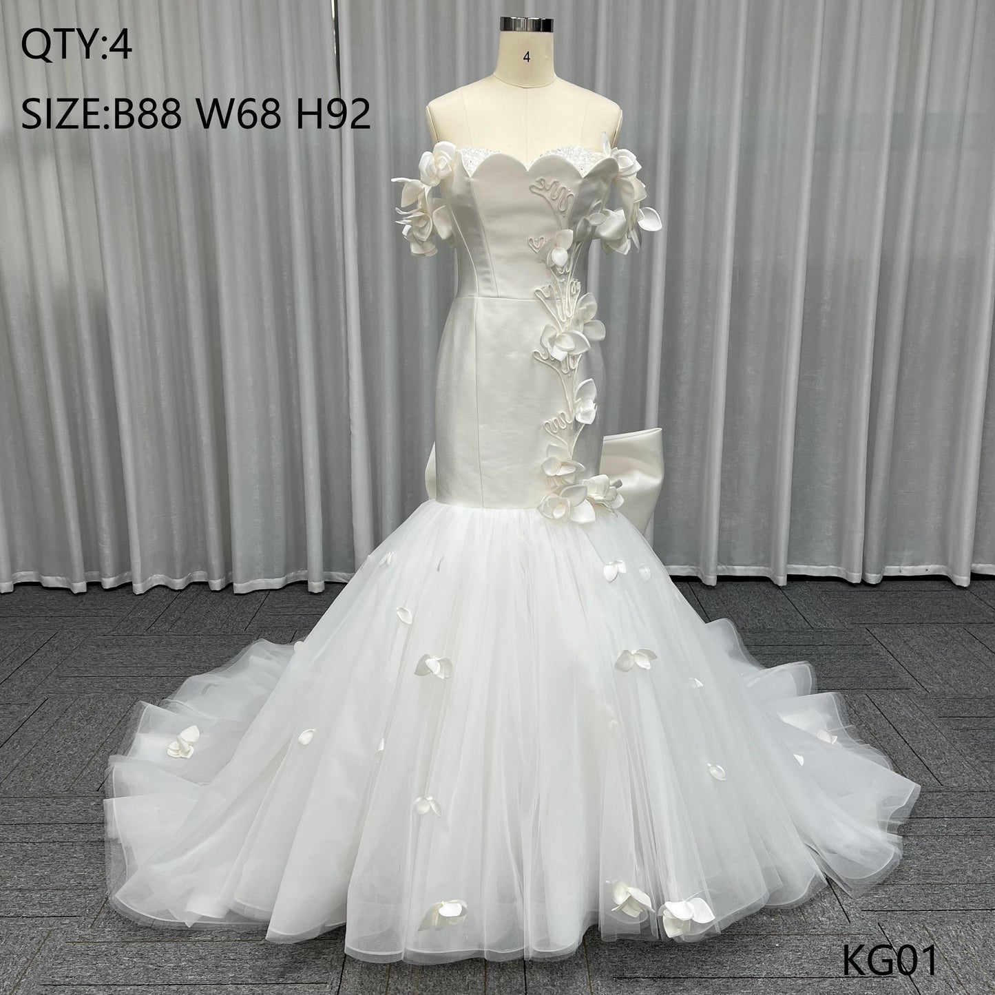 Dubai Saudi Arabia Pearls Mermaid Wedding Dresses Off the Shoulder Ivory Satin Ruffles Bridal Gowns Boho Bride Reception