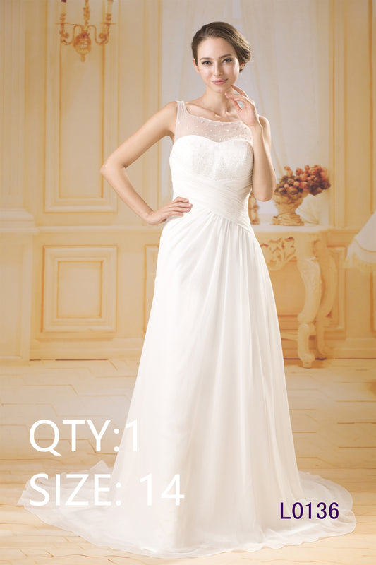 Women Wedding Dress Lace Appliques Sleeveless Evening Petite/Plus Size Bridal Gowns Beach Dresses