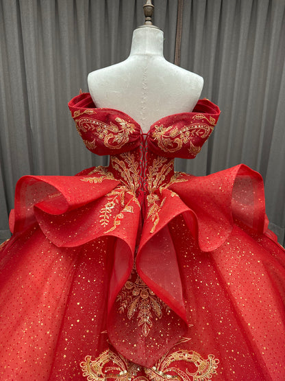 Hot Sweetheart Beaded Ball Gown Dress for Quinceanera Prom 3D Embroidered Patterns Lace Wedding Dress Vestido De Flowers Chiffon