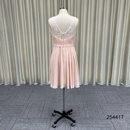 Hot Sale Short Pink Chiffon Bridesmaid Dresses a Line Maid of Honor Dresses Party Wear