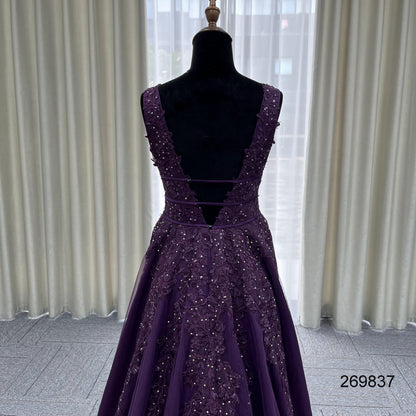 Classic Purple Quinceanera Dresses for Girl Bride Organza Ball Gown Sweetheart Elegant Wedding Dress