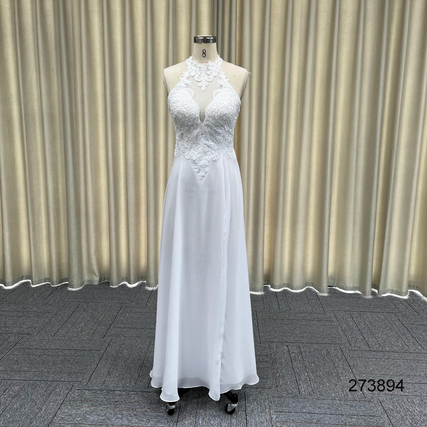 Factory Wholesale Lace Handmade Embroidered Sleeveless Floor Length Princess Tulle Prom Wedding Dresses