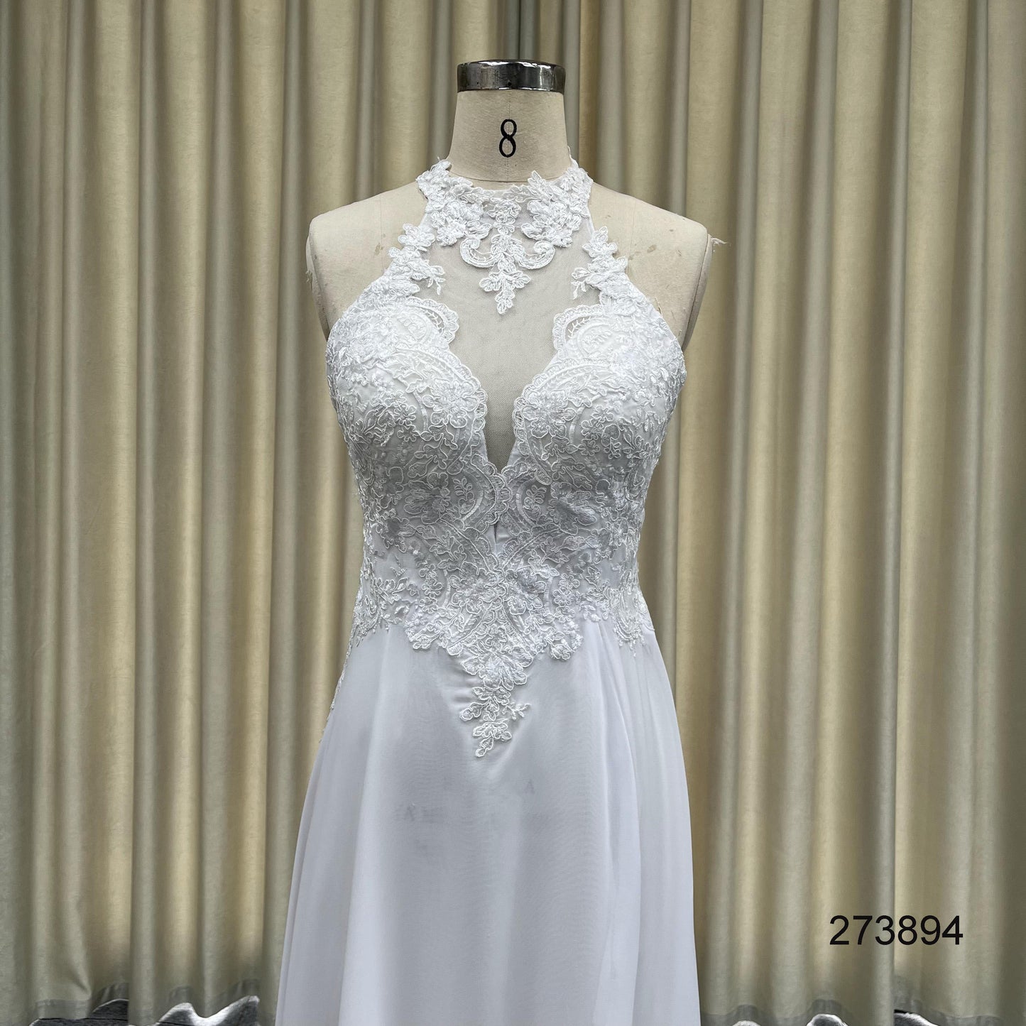 Factory Wholesale Lace Handmade Embroidered Sleeveless Floor Length Princess Tulle Prom Wedding Dresses