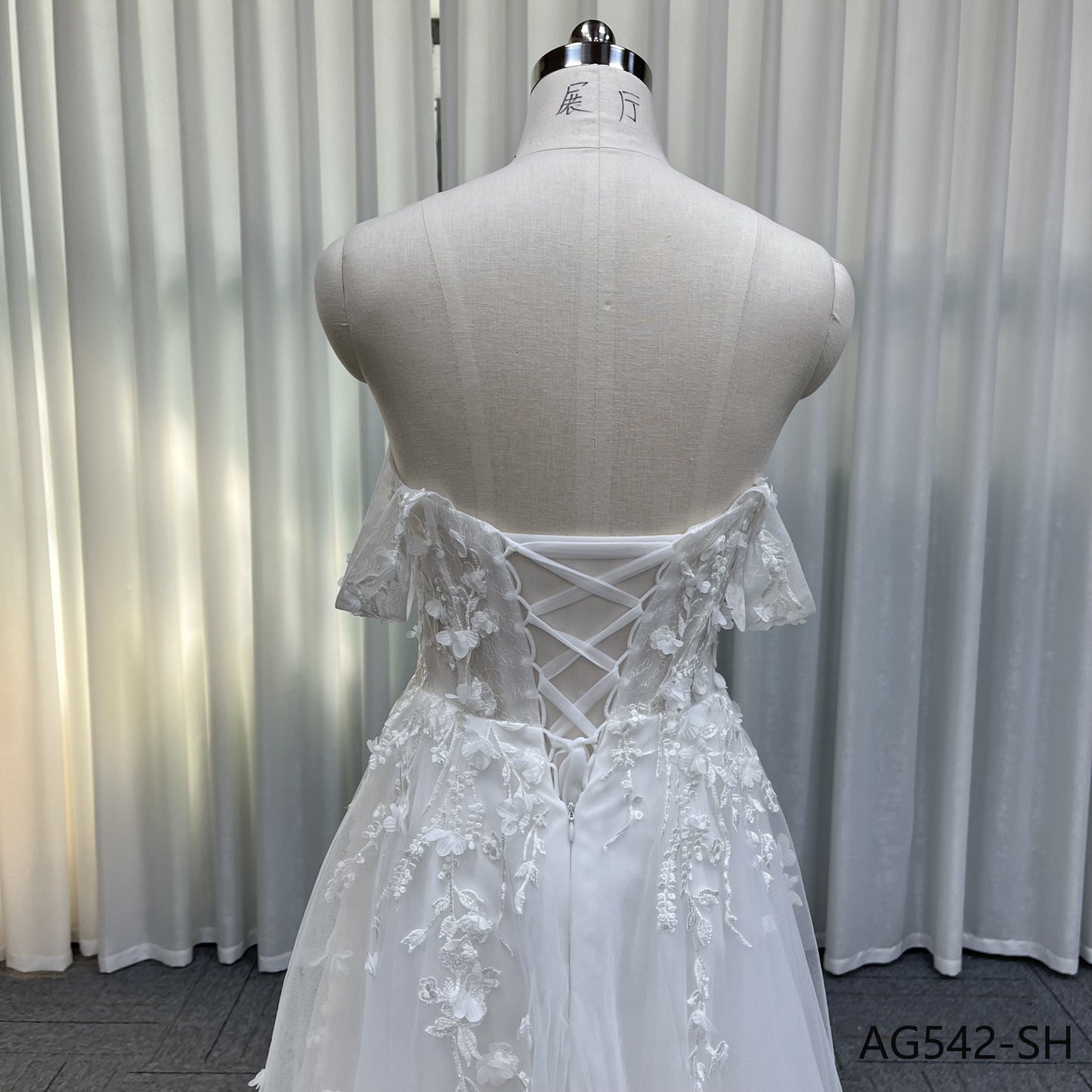 New Arrival Civil Vestidos De Novia A-line Detachable Sleeves Sparkle Tulle Women Wedding Dress