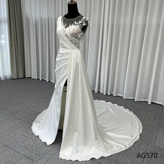 Wholesale New Arrivals  Sleeveless Women Plus Size Fashion Elegant Luxury Wedding Dress