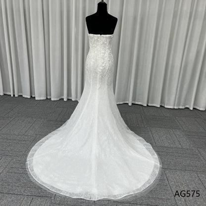 Sexy Sweetheart Mermaid Wedding Dresses Luxury Beaded Corset Women White Lace Bridal Wedding Gowns