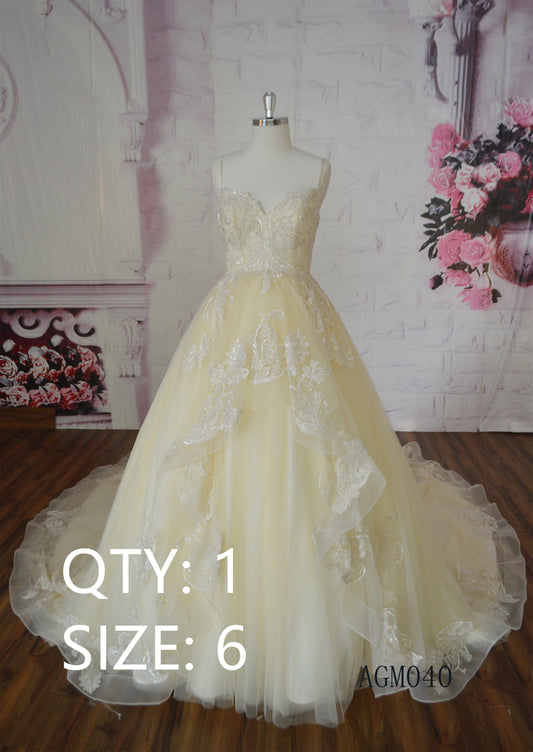 Colored Ladies Off Shoulder Floor Length Custom Made Formal Bridal Gowns Design Yellow Wedding Dress