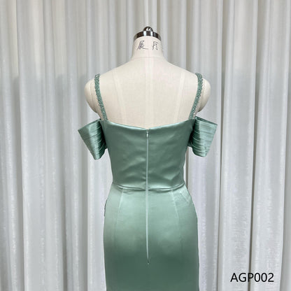 Trendy Luxury Elegant Satin Formal Dress Long Off Shoulder Plus Size Wedding Bridesmaid Evening Dress Long Prom Dresses