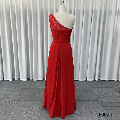 Colorful One Shoulder Pleat Chiffon Bridesmaid Dresses for Wedding Elegant Women A-line Party Gowns