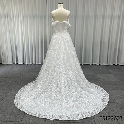Hot Selling Elegant Modern Fresh Strapless Simple Lightweight Tulle New French Princess Style Gentle Girl Wedding Dress