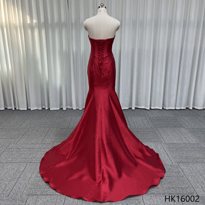 Wholesale Red Mermaid Satin Long Gown Vestidos De Prom 2025 Sweetheart Prom Dress 2026 Fashion Evening Dress