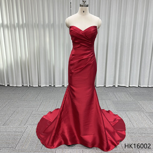 Wholesale Red Mermaid Satin Long Gown Vestidos De Prom 2025 Sweetheart Prom Dress 2026 Fashion Evening Dress