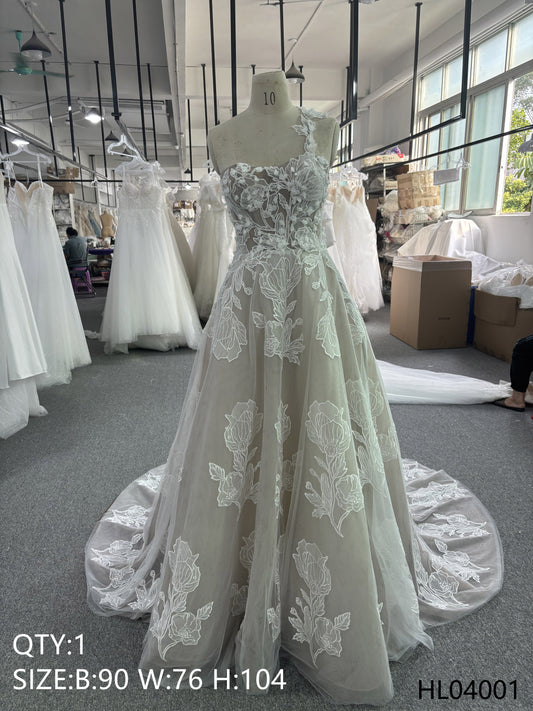 High End French Wedding Dress Offer Shoulder Sleeveless Backless Retro Lace Bridal Gown With Chapel Train