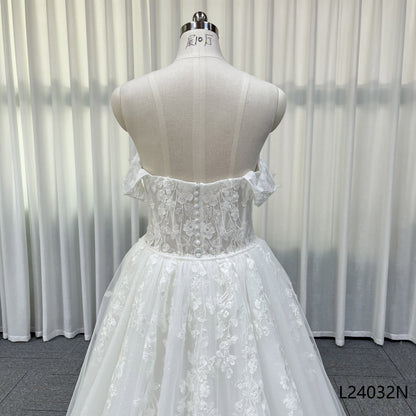 Sweetheart Off Shoulder Mermaid Wedding Dress With Detachable Tulle Overskirt