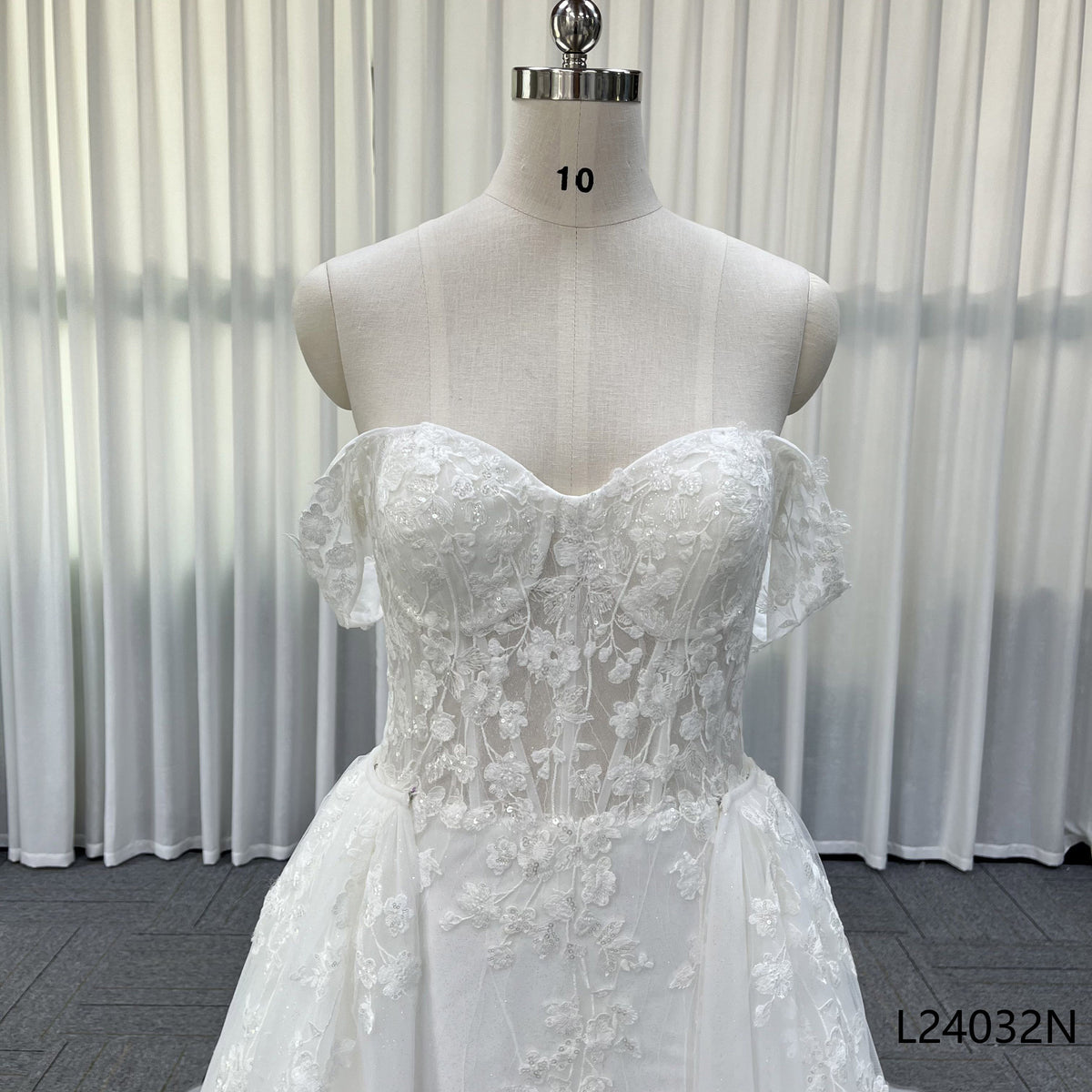 Sweetheart Off Shoulder Mermaid Wedding Dress With Detachable Tulle Overskirt