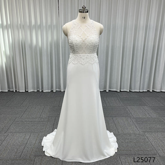 Modern Elegant Wedding Dresses for Women New Design Illusal Lace Applique Mermaid Plus Size Decorated Flowers Crystals