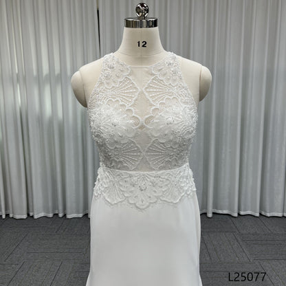Modern Elegant Wedding Dresses for Women New Design Illusal Lace Applique Mermaid Plus Size Decorated Flowers Crystals