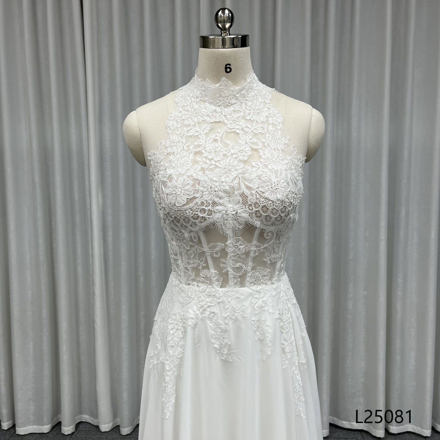 Wholesale Price New Halter Wedding Lace Dress A-line Skirt Illusion 2026New Luxury Style Wedding Dress