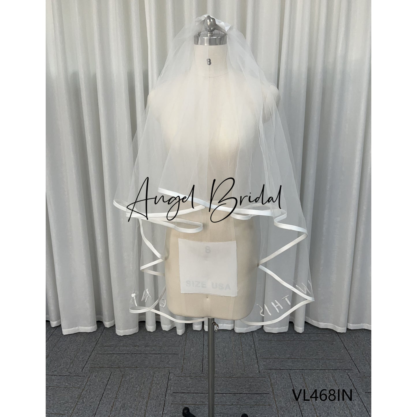 Best Seller Ribbon Binding Simple Tulle Double Layer Wedding Bridal Veil for Bachelorette Party