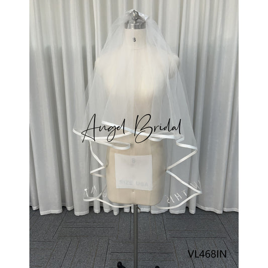 Best Seller Ribbon Binding Simple Tulle Double Layer Wedding Bridal Veil for Bachelorette Party