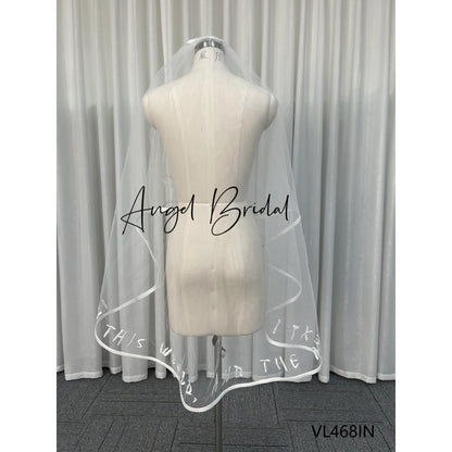 Best Seller Ribbon Binding Simple Tulle Double Layer Wedding Bridal Veil for Bachelorette Party