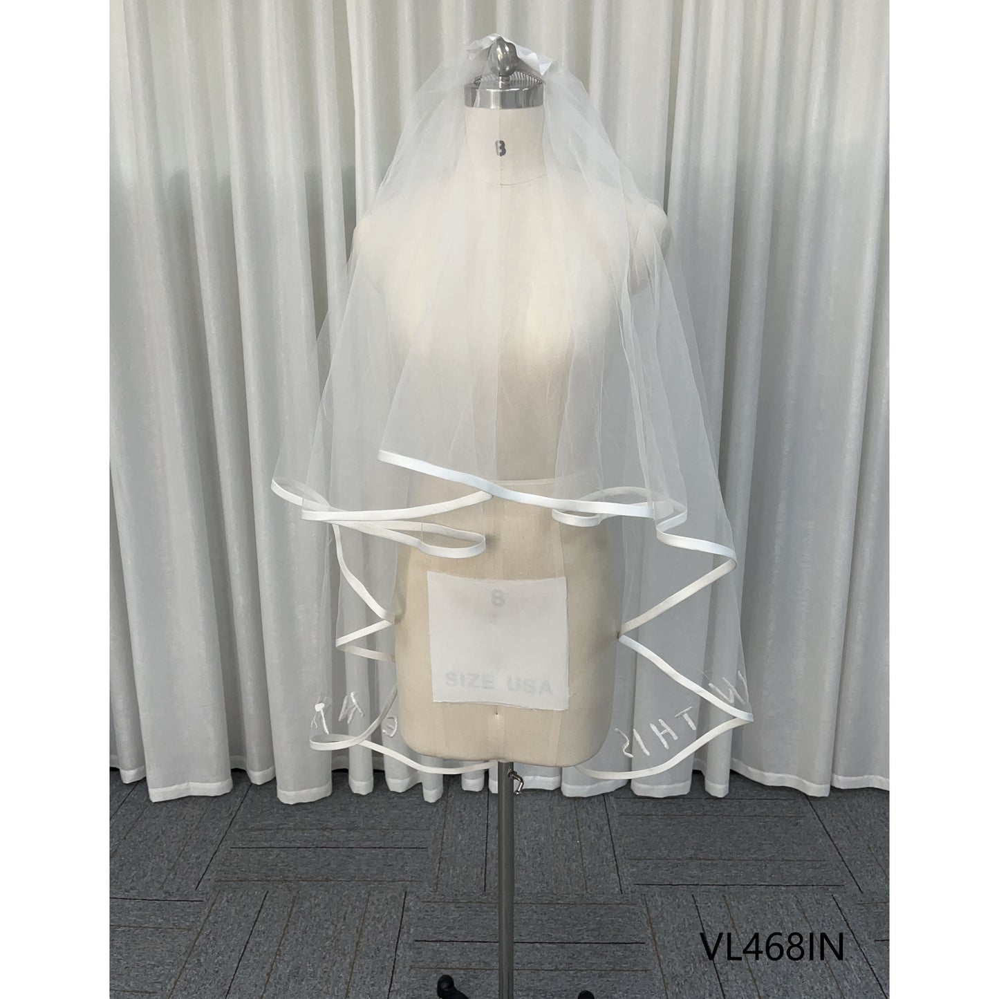 Best Seller Ribbon Binding Simple Tulle Double Layer Wedding Bridal Veil for Bachelorette Party